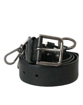 Dolce & Gabbana Black Calf Leather Silver Metal Buckle Belt -   -  Dolce & Gabbana.